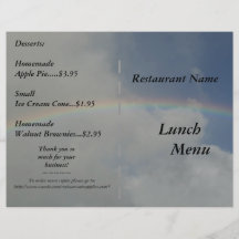 El restaurante suministra el arco iris de los menú tarjetas publicitarias
