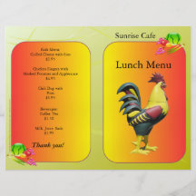 El restaurante suministra el gallo de la salida de tarjeta publicitaria