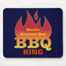El REY más grande del Bbq del papá del mundo Alfombrillas De Ratón