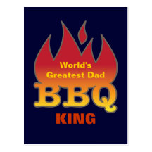 El REY más grande del Bbq del papá del mundo Tarjetas Postales