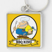 EL REY MÁS GRANDE MEN CARTOON DEL BBQ DE LOS MUNDO LLAVEROS