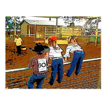 EL RODEO EMBROMA #3 EN LA CERCA POSTCARD/INVITATIO POSTAL