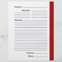 El rojo 2 echó a un lado las páginas de la receta tarjetas informativas