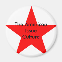 El rojo americano de la estrella de la cultura del imanes de nevera
