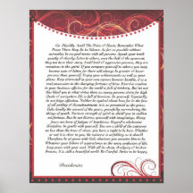 El rojo de los DESIDERÁTUMS cubre Posters
