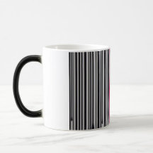 El rojo del código de barras se entrecruza tazas