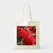 El rojo del rododendro florece la bolsa de asas