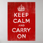 El rojo del vintage guarda calma y continúa posters
