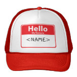 El rojo hola mi nombre es, <NAME> Gorras De Camionero