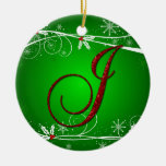 El rojo pone verde el ornamento inicial del navida adorno de navidad