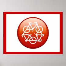 El rojo recicla símbolo posters