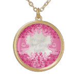 El rosa afortunado del damasco añade su collar esp collares