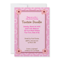 El rosa de moda florece la invitación de la fiesta invitaciones