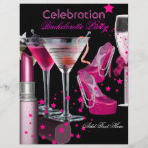 El rosa del lápiz labial del fiesta de Bachelorett Tarjetones