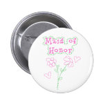 El rosa florece a la criada del honor pin