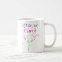 El rosa florece a la criada del honor tazas de café