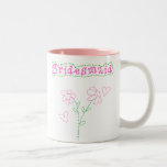 El rosa florece a la dama de honor tazas