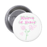 El rosa florece a la matrona del honor pins