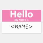 El rosa hola mi nombre es, <NAME> Pegatina