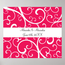El rosa remolina los favores del boda posters