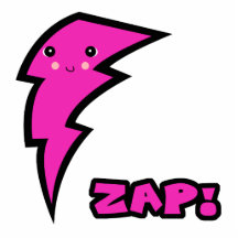 El rosa y el negro lindos de Kawaii Zap el perno d Esculturas Fotograficas
