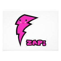 El rosa y el negro lindos de Kawaii Zap el perno d Comunicado Personalizado