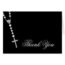 El rosario blanco negro elegante le agradece las t