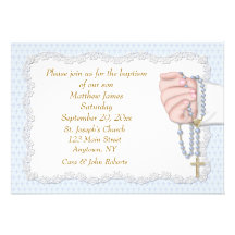 El rosario de la mano gotea el azul invitacion personalizada