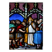 El santo Ambrose enfrenta el emperador Theodosius Tarjetas