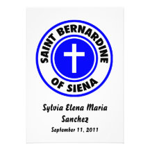 El santo Bernardine de Siena invita Anuncio Personalizado