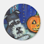 El Schnauzer investiga la calabaza que brilla inte Imanes Para Frigoríficos