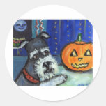 El Schnauzer investiga la calabaza que brilla inte Pegatinas