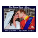El sello real - beso - arte postal-en colores past