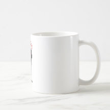 El señalar del hombre de negocios del diablo taza