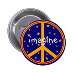 El símbolo de paz retro se imagina los botones mar pins