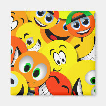 EL SMILEY ANARANJADO Y AMARILLO HACE FRENTE AL COL IMAN PARA FRIGORÍFICO