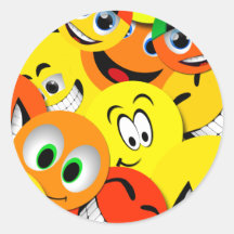 EL SMILEY ANARANJADO Y AMARILLO HACE FRENTE AL COL PEGATINAS  