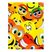 EL SMILEY ANARANJADO Y AMARILLO HACE FRENTE AL COL POSTALES