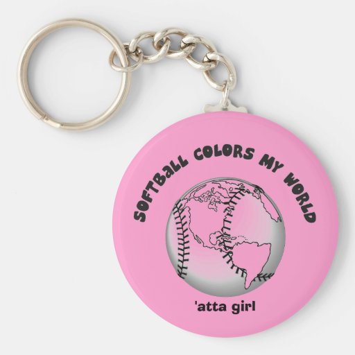 El softball colorea mi mundo llavero personalizado
