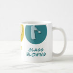 El soplar de cristal del amor de la paz tazas