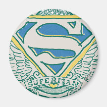 El superhombre bosquejó el escudo imanes de nevera