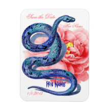 El suyo su rosa de la serpiente personaliza el reg imanes rectangulares
