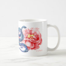 El suyo su rosa de la serpiente personaliza el reg taza