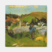 El Swineherd, Bretaña de Paul Gauguin Imanes