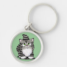 El Tabby Cutie hace frente al gatito Llaveros
