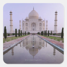 el Taj Mahal reflejó perfectamente en la piscina a Calcomanias Cuadradas