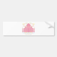 El Taj Mahal rosado Pegatina De Parachoque