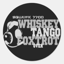 El tango del whisky Foxtrot - humor de la aviación Pegatina Redonda