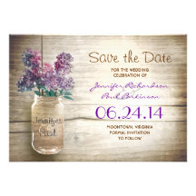 el tarro y las lilas de albañil ahorran la fecha invitacion personal 