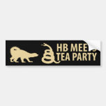 El tejón de miel hace frente a la fiesta del té etiqueta de parachoque